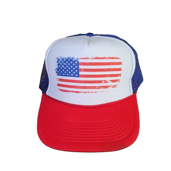 Faded American Flag Otto Collection Mesh Foam Snapback Trucker Hat Cap Election - Picture 1 of 6